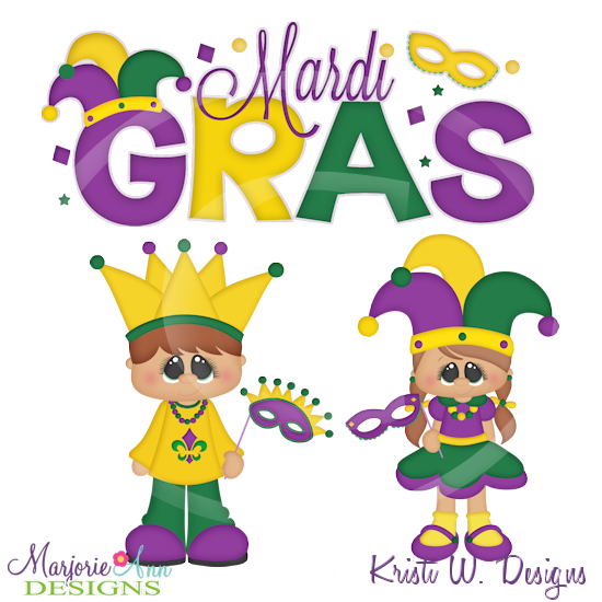 Holiday Kids~Mardi Gras SVG Cutting Files Includes Clipart - Click Image to Close